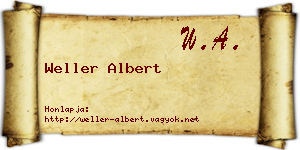 Weller Albert névjegykártya